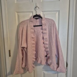 Boston Proper Relaxed Ruffle Open Front Cardigan